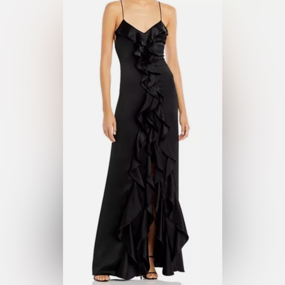Alice + Olivia Mayer Ruffled Slit Maxi Dress